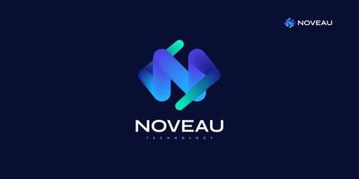 Creative and Vibrant Letter N Logo Design with Colorful Gradient Style. N Logo with Blend Concept, Suitable for Business and Technology Logo vector