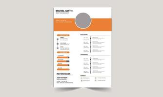 modern Minimalist cv template with Vector Design