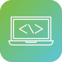 ordenador portátil codificación vector icono estilo