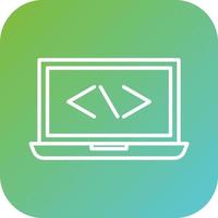 Laptop Coding Vector Icon Style