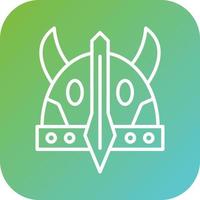 Viking Helmet Vector Icon Style