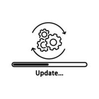 Loading process. Update system icon. Concept of upgrade application progress icon for graphic and web design. Upgrade Update system icon. vector