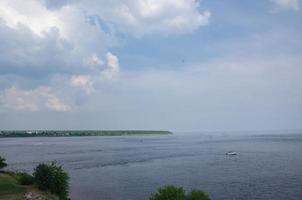 water landscape with clouds and blue skies. photo