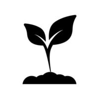 Green color icon vector. Plant illustration symbol. Eco symbol. Ecology logo. vector