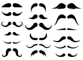 Black mustache collection vector illustration isolated on white