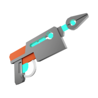 3d rendering Pump SG Blaster low poly icon. 3d render futuristic gun detailed with Blue Colors combination icon. png