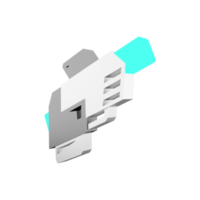 3d Rendern futuristisch Waffe, Raum Blaster niedrig poly Symbol. 3d machen sci - - fi Schrotflinten zum Schießen im Raum Symbol. png