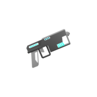 3d rendering ray gun low poly icon. 3d render sci-fi small beam weapon icon. png