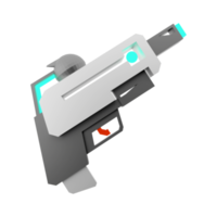 3d le rendu laser pistolet de le futur faible poly icône. 3d rendre espace pistolet, futur les technologies icône. png