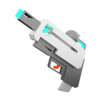 3d interpretazione laser pistola di il futuro Basso poli icona. 3d rendere spazio pistola, futuro tecnologie icona. png