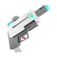 3d representación láser pistola de el futuro bajo escuela politécnica icono. 3d hacer espacio pistola, futuro tecnologías icono. png