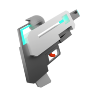 3d interpretazione laser pistola di il futuro Basso poli icona. 3d rendere spazio pistola, futuro tecnologie icona. png