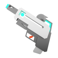 3d le rendu laser pistolet de le futur faible poly icône. 3d rendre espace pistolet, futur les technologies icône. png