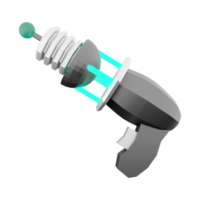 3d le rendu futuriste science-fiction agression pistolet lowpoly icône. 3d rendre chargement canon avec vue faible poly icône. png