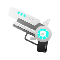 3d representación espacio pistola desde astronomía colección bajo escuela politécnica icono. 3d hacer arma de el futuro, energizado icono. png