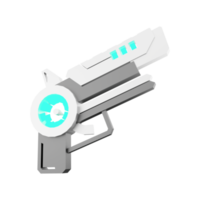 3d le rendu espace pistolet de astronomie collection faible poly icône. 3d rendre arme de le avenir, excité icône. png