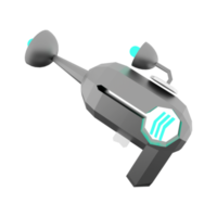 3d le rendu pompe sg blaster faible poly icône. 3d rendre futuriste pistolet détaillé avec bleu couleurs combinaison icône. png