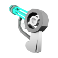 3d rendering game pistol low poly icon. 3d render galactic weapons, unknown technologies icon. png