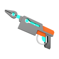 3d Rendern Pumpe sg Blaster niedrig poly Symbol. 3d machen futuristisch Gewehr detailliert mit Blau Farben Kombination Symbol. png