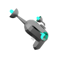 3d rendering Pump SG Blaster low poly icon. 3d render futuristic gun detailed with Blue Colors combination icon. png