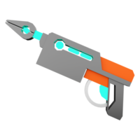 3d interpretazione pompa sg blaster Basso poli icona. 3d rendere futuristico pistola dettagliato con blu colori combinazione icona. png