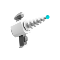 3d rendering fictional space gun, blaster as universe energized weapon low poly icon. 3d render science fiction blaster icon. png