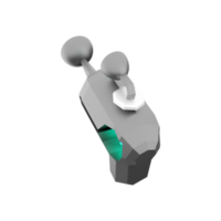 3d le rendu pompe sg blaster faible poly icône. 3d rendre futuriste pistolet détaillé avec bleu couleurs combinaison icône. png