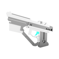 3d le rendu espace pistolet de astronomie collection faible poly icône. 3d rendre arme de le avenir, excité icône. png