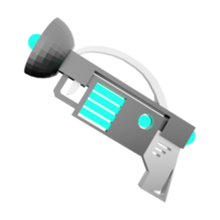 3d rendering ray gun low poly icon. 3d render sci-fi small beam weapon icon. png