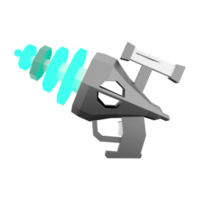 3d le rendu futuriste science-fiction agression pistolet lowpoly icône. 3d rendre chargement canon avec vue faible poly icône. png