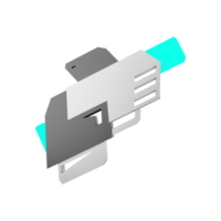 3d le rendu futuriste arme, espace blaster faible poly icône. 3d rendre sci - Fi fusils de chasse pour tournage dans espace icône. png