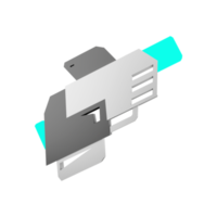 3d Rendern futuristisch Waffe, Raum Blaster niedrig poly Symbol. 3d machen sci - - fi Schrotflinten zum Schießen im Raum Symbol. png