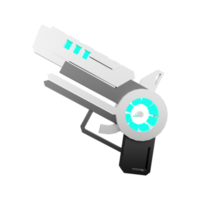 3d representación espacio pistola desde astronomía colección bajo escuela politécnica icono. 3d hacer arma de el futuro, energizado icono. png