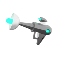 3d rendering fictional space gun, blaster as universe energized weapon low poly icon. 3d render science fiction blaster icon. png