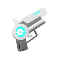 3d le rendu espace pistolet de astronomie collection faible poly icône. 3d rendre arme de le avenir, excité icône. png