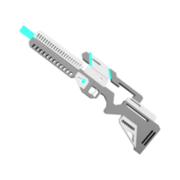 3d rendering cartoon retro space blaster icon. 3d render laser weapon low poly, futurustic weapon icon. png