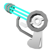 3d le rendu Jeu pistolet faible poly icône. 3d rendre galactique armes, inconnue les technologies icône. png