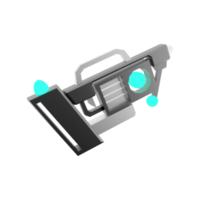 3d le rendu Jeu pistolet faible poly icône. 3d rendre galactique armes, inconnue les technologies icône. png