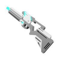 3d rendering cartoon retro space blaster icon. 3d render laser weapon low poly, futurustic weapon icon. png