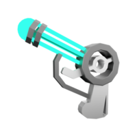 3d le rendu Jeu pistolet faible poly icône. 3d rendre galactique armes, inconnue les technologies icône. png