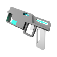 3d representación rayo pistola bajo escuela politécnica icono. 3d hacer ciencia ficción pequeño haz arma icono. png