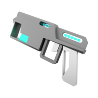 3d interpretazione raggio pistola Basso poli icona. 3d rendere fantascienza piccolo fascio arma icona. png