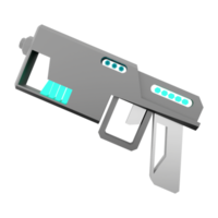 3d rendering ray gun low poly icon. 3d render sci-fi small beam weapon icon. png