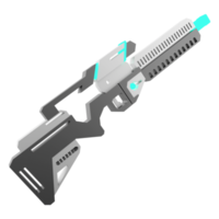 3d interpretazione cartone animato retrò spazio blaster icona. 3d rendere laser arma Basso poli, futuristico arma icona. png