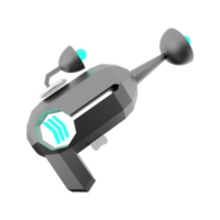 3d Rendern Pumpe sg Blaster niedrig poly Symbol. 3d machen futuristisch Gewehr detailliert mit Blau Farben Kombination Symbol. png