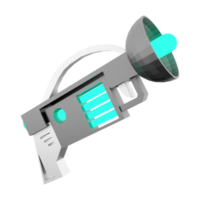 3d le rendu rayon pistolet faible poly icône. 3d rendre science-fiction petit faisceau arme icône. png