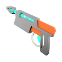 3d representación bomba sg desintegrador bajo escuela politécnica icono. 3d hacer futurista pistola detallado con azul colores combinación icono. png