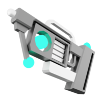 3d tolkning spel pistol låg poly ikon. 3d framställa galaktisk vapen, okänd teknik ikon. png