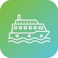Ferry Boat Vector Icon Style