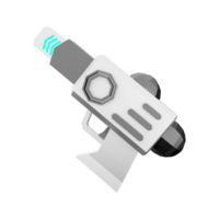 3d le rendu pompe sg blaster faible poly icône. 3d rendre futuriste pistolet détaillé avec bleu couleurs combinaison icône. png